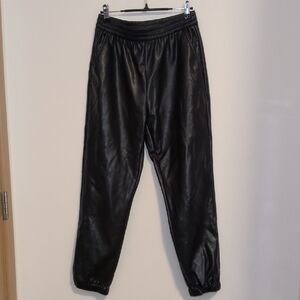 Johnny Was Black Faux Leather Pants